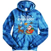 Vintage Cats For Everybody Christmas Cat Xmas Santa Meaningful Gift Tie Dye Hoodie