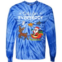 Vintage Cats For Everybody Christmas Cat Xmas Santa Meaningful Gift Tie-Dye Long Sleeve Shirt