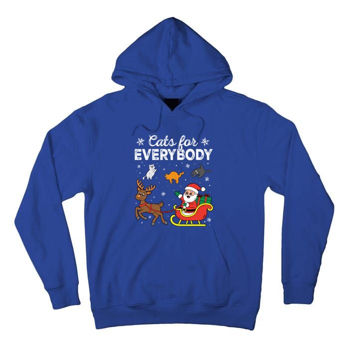 Vintage Cats For Everybody Christmas Cat Xmas Santa Meaningful Gift Tall Hoodie