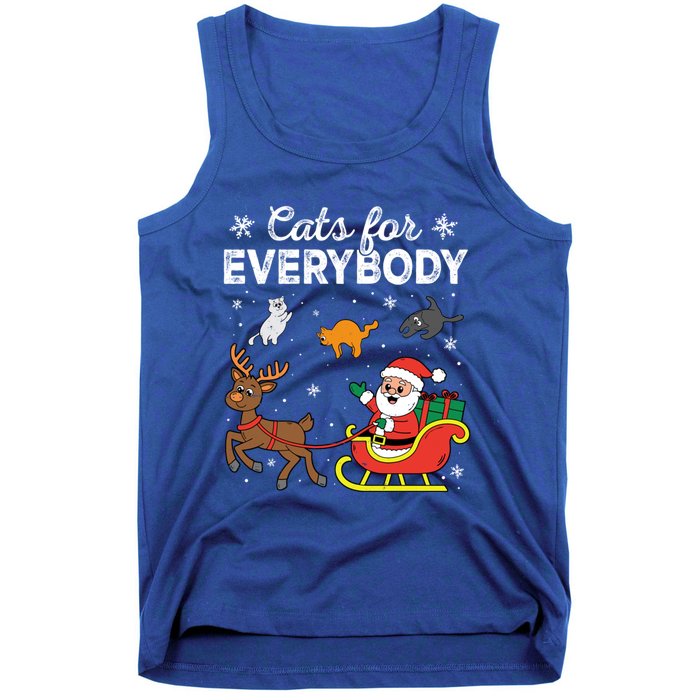 Vintage Cats For Everybody Christmas Cat Xmas Santa Meaningful Gift Tank Top