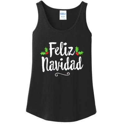 Vintage Christmas Feliz Navidad Retro Mexican Spanish Xmas Gift Ladies Essential Tank