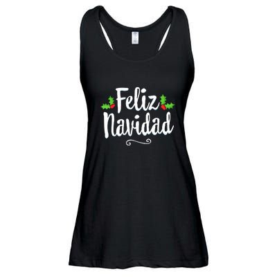 Vintage Christmas Feliz Navidad Retro Mexican Spanish Xmas Gift Ladies Essential Flowy Tank