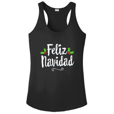 Vintage Christmas Feliz Navidad Retro Mexican Spanish Xmas Gift Ladies PosiCharge Competitor Racerback Tank