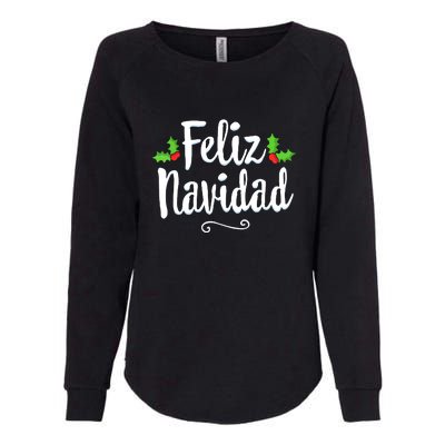 Vintage Christmas Feliz Navidad Retro Mexican Spanish Xmas Gift Womens California Wash Sweatshirt