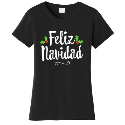 Vintage Christmas Feliz Navidad Retro Mexican Spanish Xmas Gift Women's T-Shirt