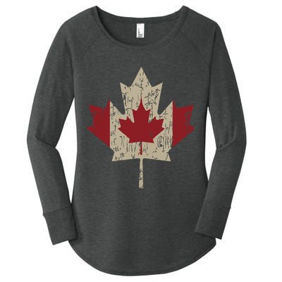 Vintage Canada Flag Shirts Maple Leaf Canadian Pride Women's Perfect Tri Tunic Long Sleeve Shirt
