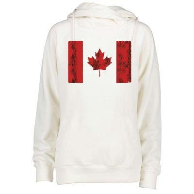 Vintage Canadian Flag CA Canada Souvenir Gift Womens Funnel Neck Pullover Hood