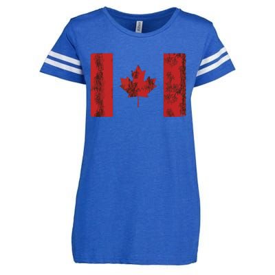 Vintage Canadian Flag CA Canada Souvenir Gift Enza Ladies Jersey Football T-Shirt