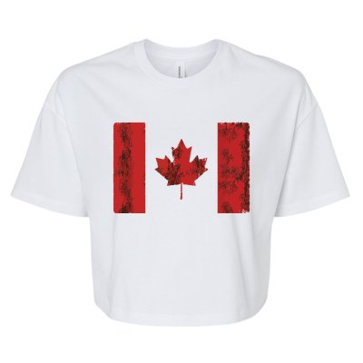 Vintage Canadian Flag CA Canada Souvenir Gift Bella+Canvas Jersey Crop Tee