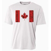 Vintage Canadian Flag CA Canada Souvenir Gift Cooling Performance Crew T-Shirt