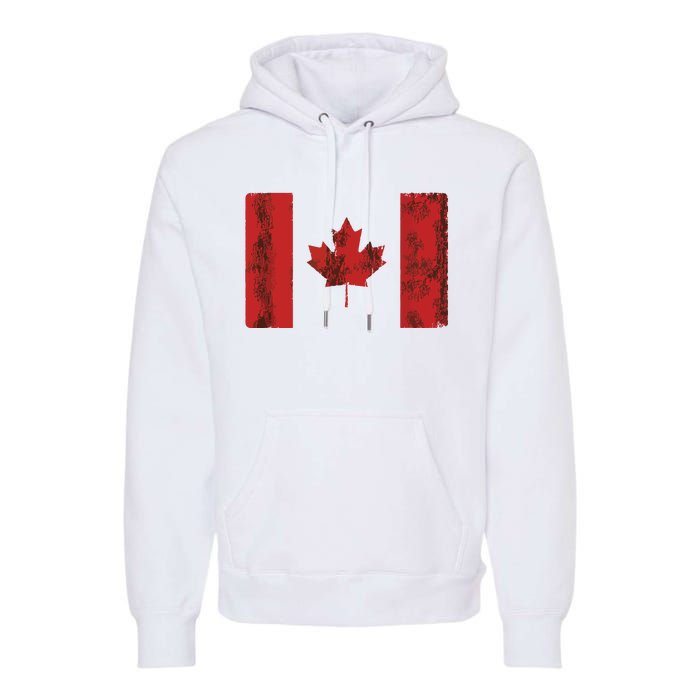 Vintage Canadian Flag CA Canada Souvenir Gift Premium Hoodie