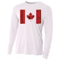 Vintage Canadian Flag CA Canada Souvenir Gift Cooling Performance Long Sleeve Crew