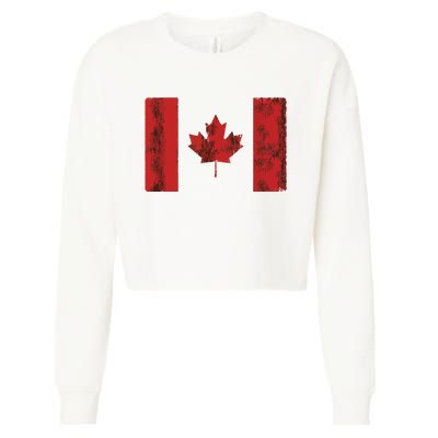 Vintage Canadian Flag CA Canada Souvenir Gift Cropped Pullover Crew