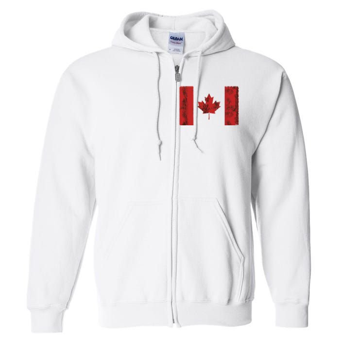 Vintage Canadian Flag CA Canada Souvenir Gift Full Zip Hoodie