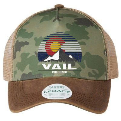 Vail Colorado Flag Mountain Legacy Tie Dye Trucker Hat
