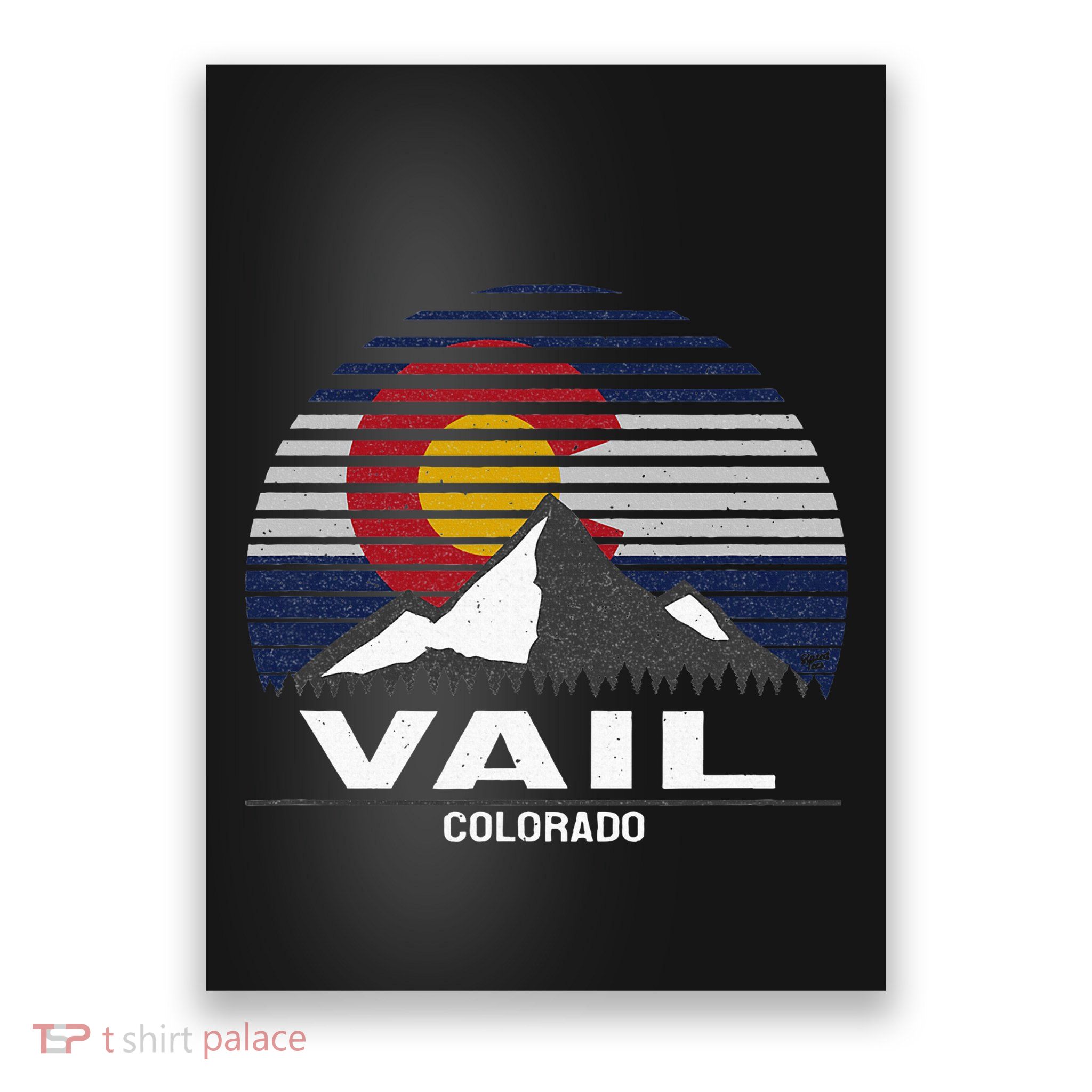 Vail Colorado Flag Mountain Poster