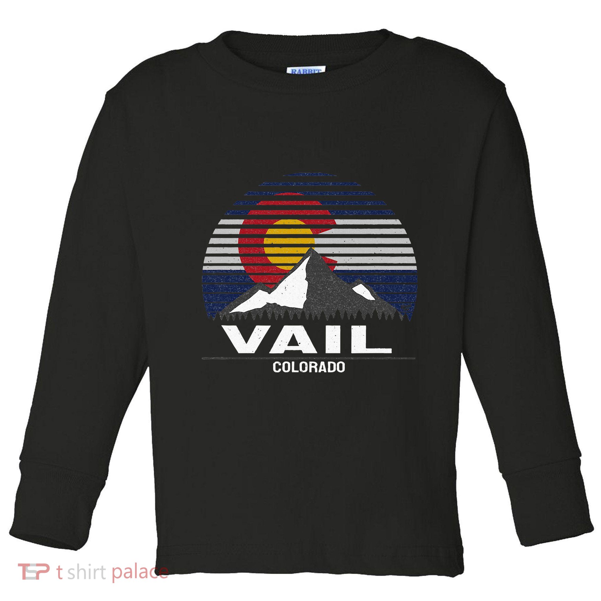 Vail Colorado Flag Mountain Toddler Long Sleeve Shirt