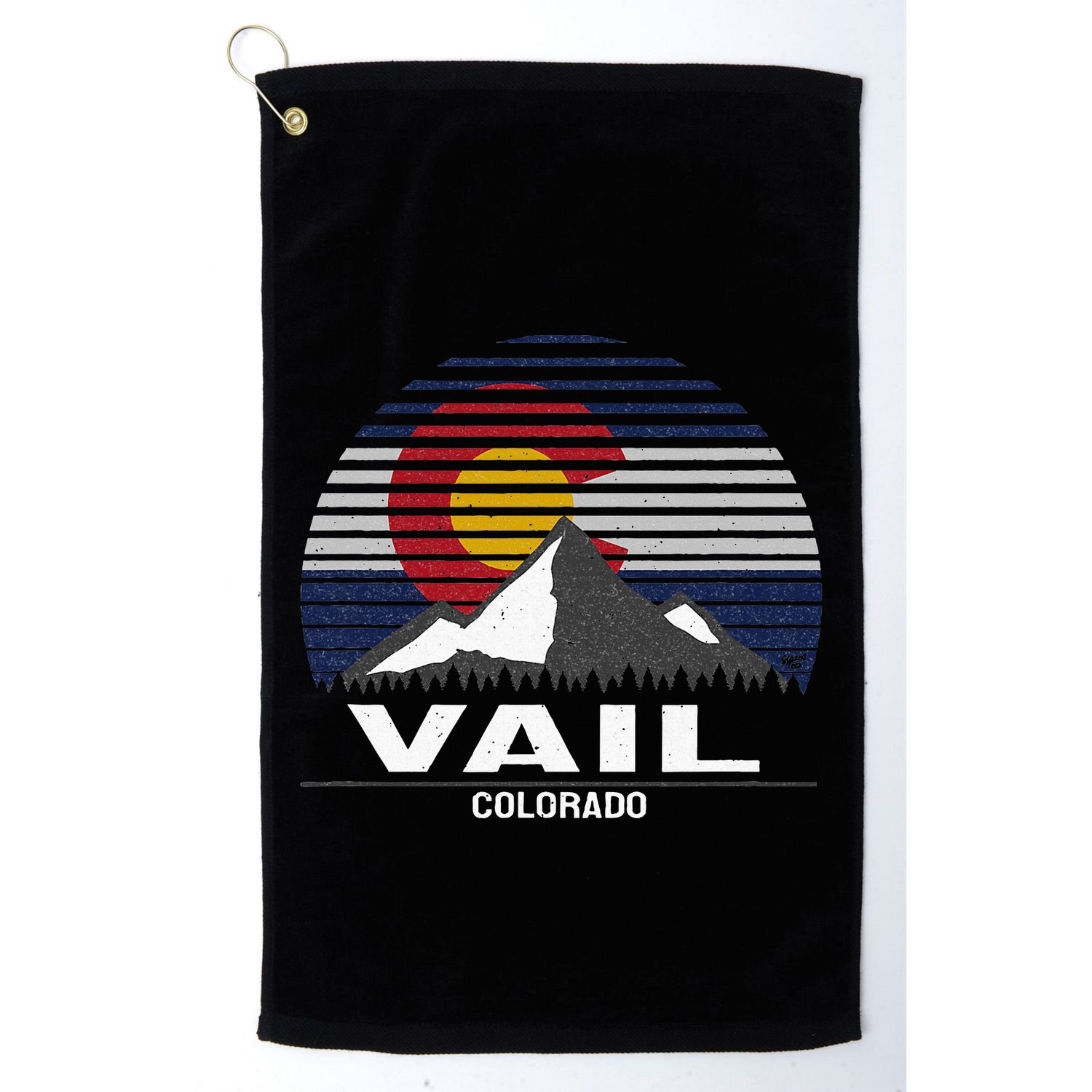 Vail Colorado Flag Mountain Golf Towel