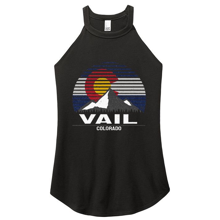 Vail Colorado Flag Mountain Women's Perfect Tri Rocker Tank