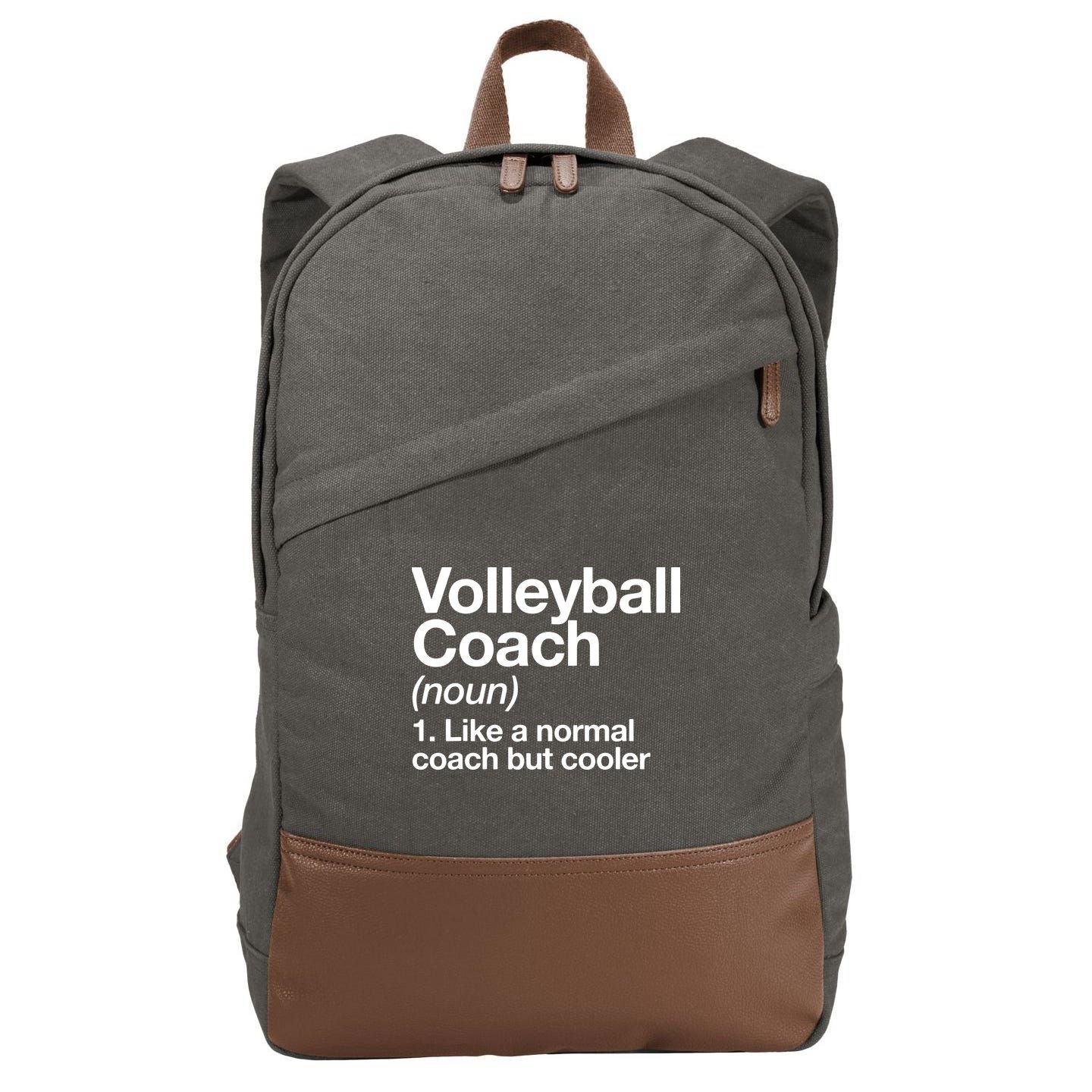 Volleyball Coach Funny Sports Definition Trainer Instructor Cotton Canvas Backpack