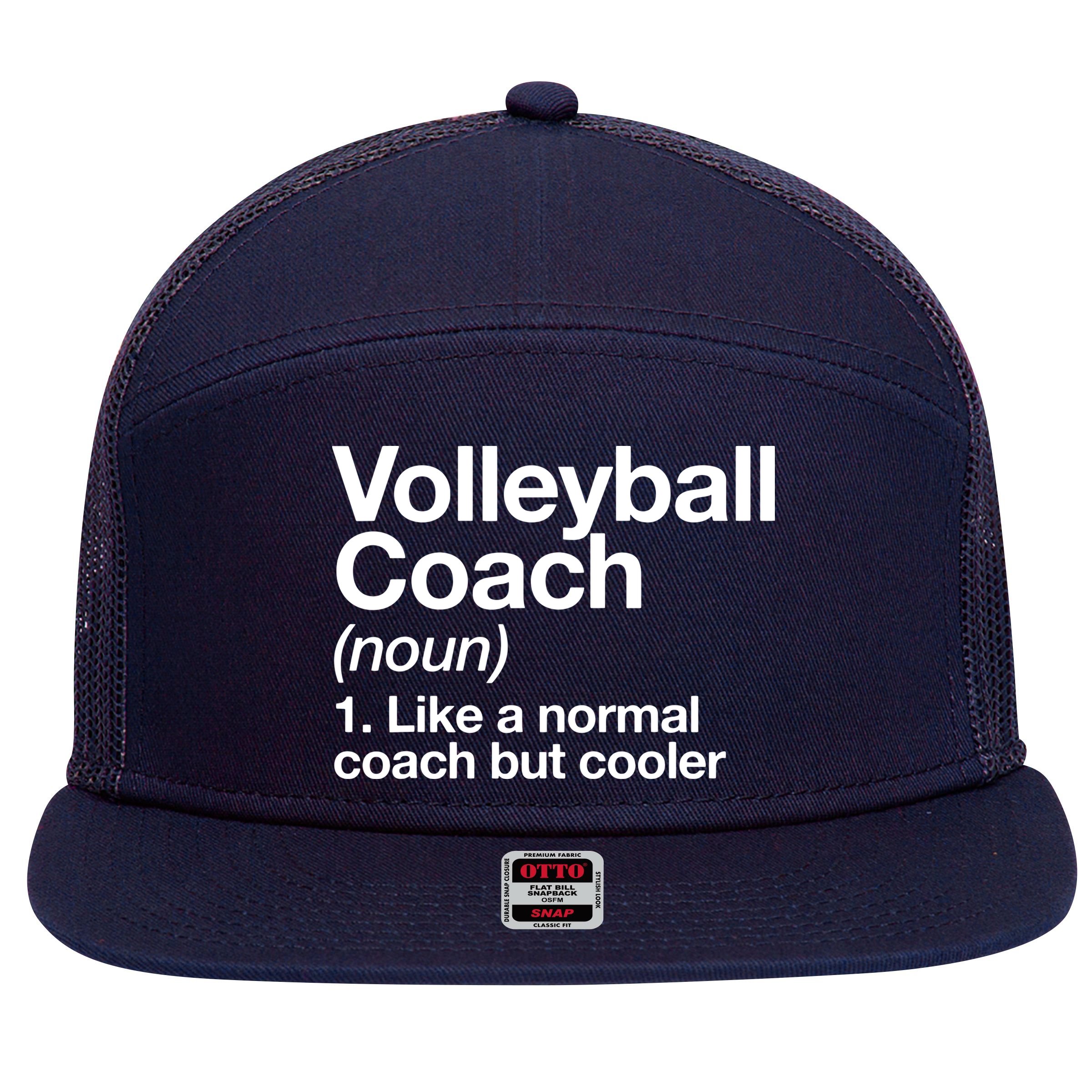 Volleyball Coach Funny Sports Definition Trainer Instructor 7 Panel Mesh Trucker Snapback Hat