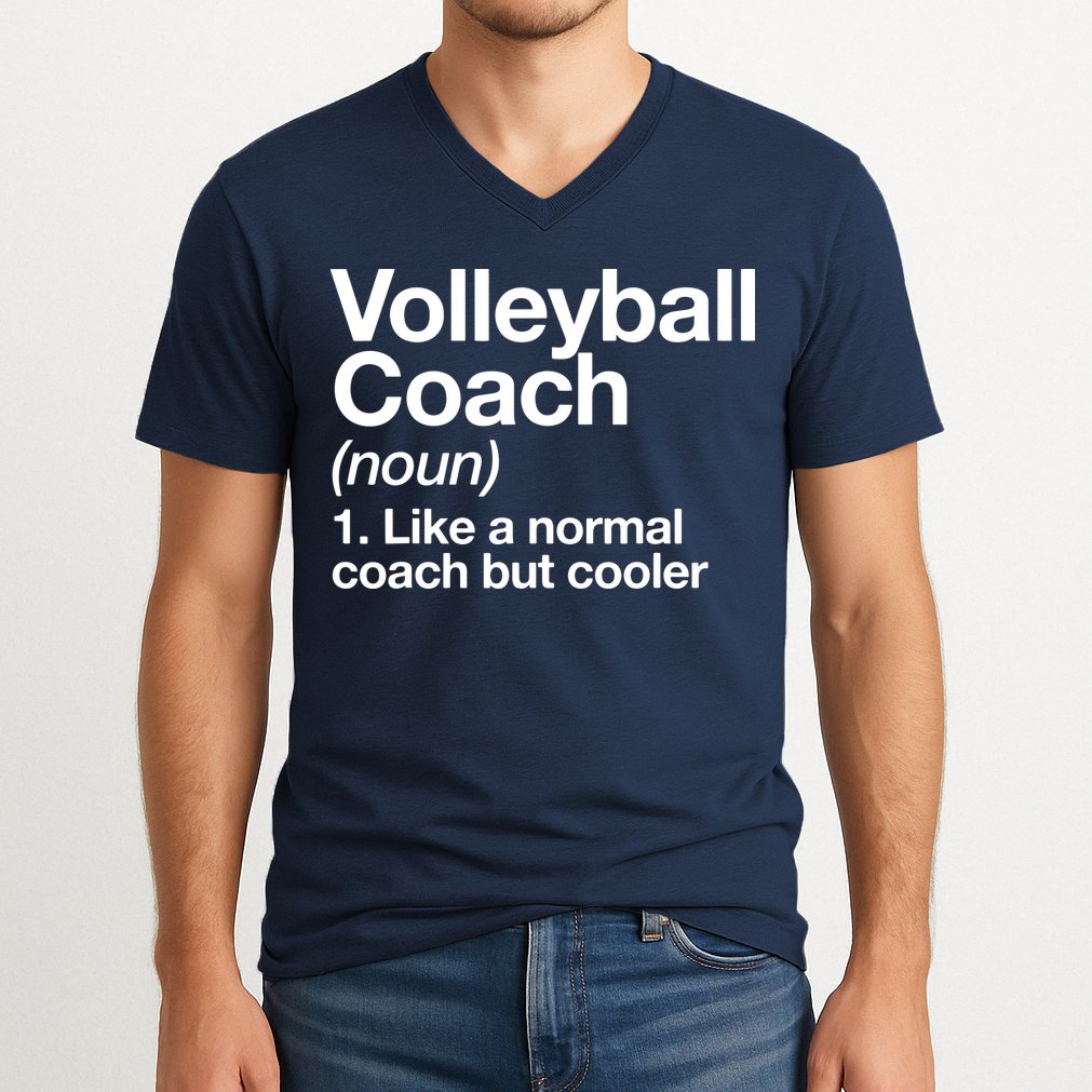 Volleyball Coach Funny Sports Definition Trainer Instructor V-Neck T-Shirt