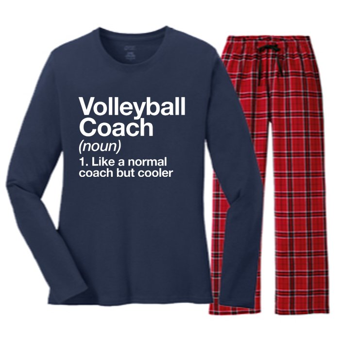 Volleyball Coach Funny Sports Definition Trainer Instructor Women's Long Sleeve Flannel Pajama Set 