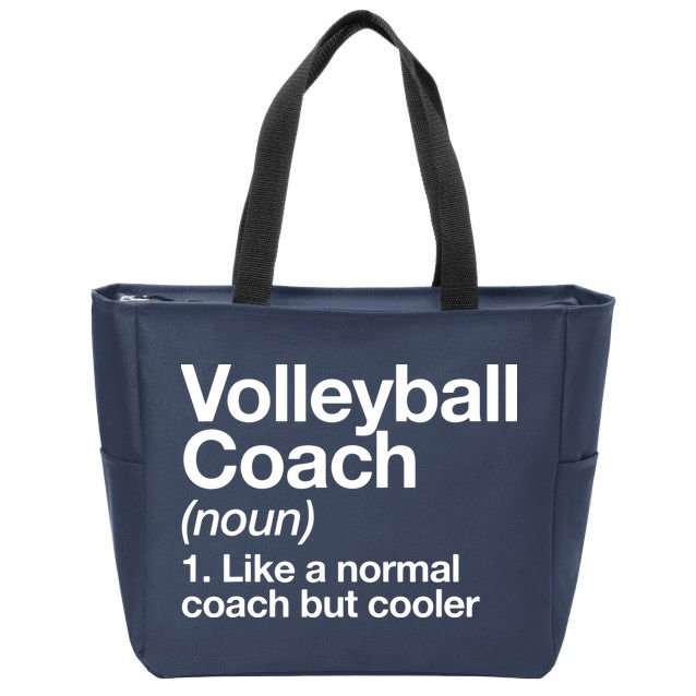 Volleyball Coach Funny Sports Definition Trainer Instructor Zip Tote Bag