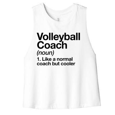 Volleyball Coach Funny Sports Definition Trainer Instructor Women's Racerback Cropped Tank