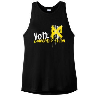 Vote Convicted Felon Usa 2024 Election Graffiti Ladies PosiCharge Tri-Blend Wicking Tank