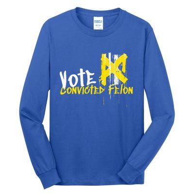 Vote Convicted Felon Usa 2024 Election Graffiti Tall Long Sleeve T-Shirt