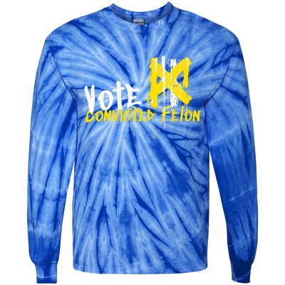 Vote Convicted Felon Usa 2024 Election Graffiti Tie-Dye Long Sleeve Shirt