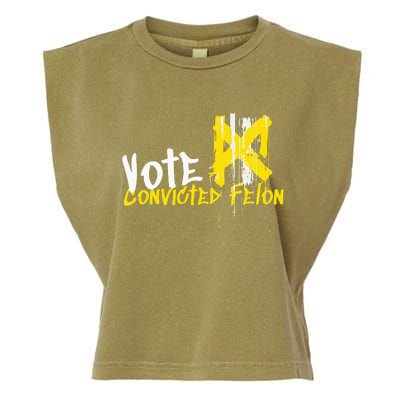 Vote Convicted Felon Usa 2024 Election Graffiti Garment-Dyed Women's Muscle Tee