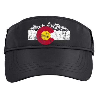 Vintage Colorado Flag Retro Mountain Souvenir Men Women Adult Drive Performance Visor