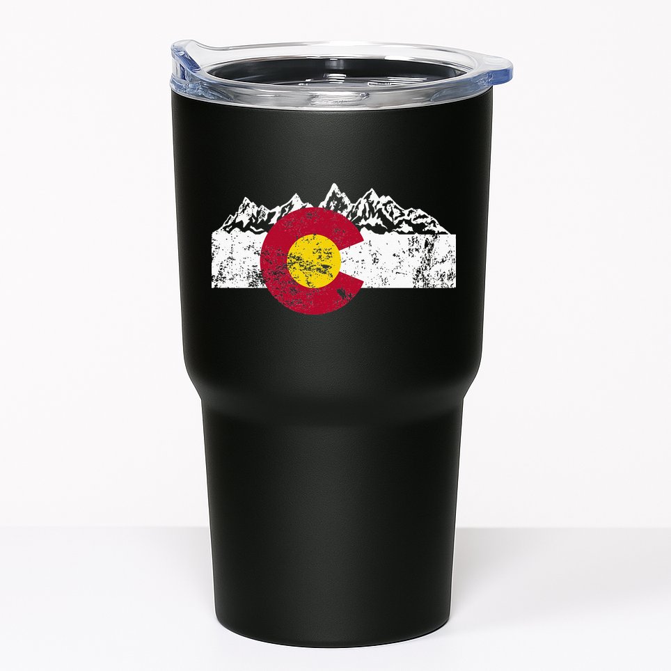 Vintage Colorado Flag Retro Mountain Souvenir Men Women Tumbler
