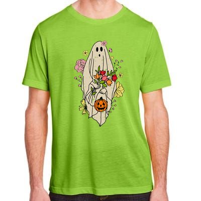 Vintage Cute Floral Ghost Halloween Pumpkin Costume Funny Adult ChromaSoft Performance T-Shirt