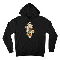 Vintage Cute Floral Ghost Halloween Pumpkin Costume Funny Hoodie