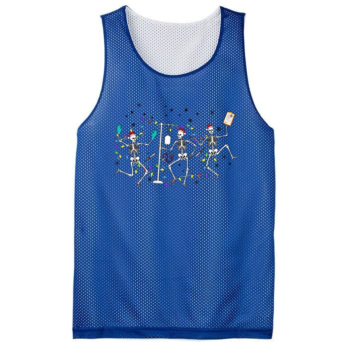 Valentines Christmas Fun Matching Skeleton Nurse Christmas Meaningful Gift Mesh Reversible Basketball Jersey Tank