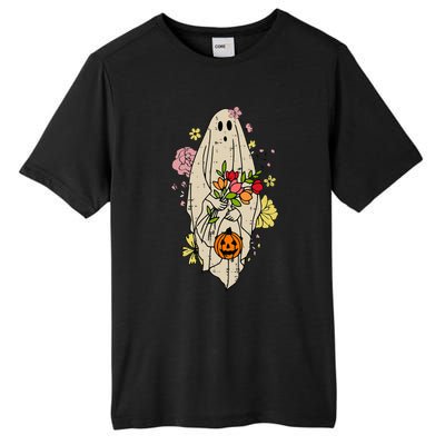 Vintage Cute Floral Ghost Halloween Pumpkin Costume Funny Tall Fusion ChromaSoft Performance T-Shirt