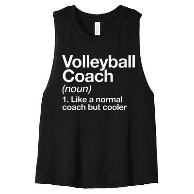 Volleyball Coach Funny Sports Definition Trainer Instructor Women's Racerback Cropped Tank