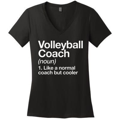 Volleyball Coach Funny Sports Definition Trainer Instructor Women's V-Neck T-Shirt