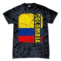 Vintage Colombian Flag Colombia Pride Roots Heritage Gift Tie-Dye T-Shirt