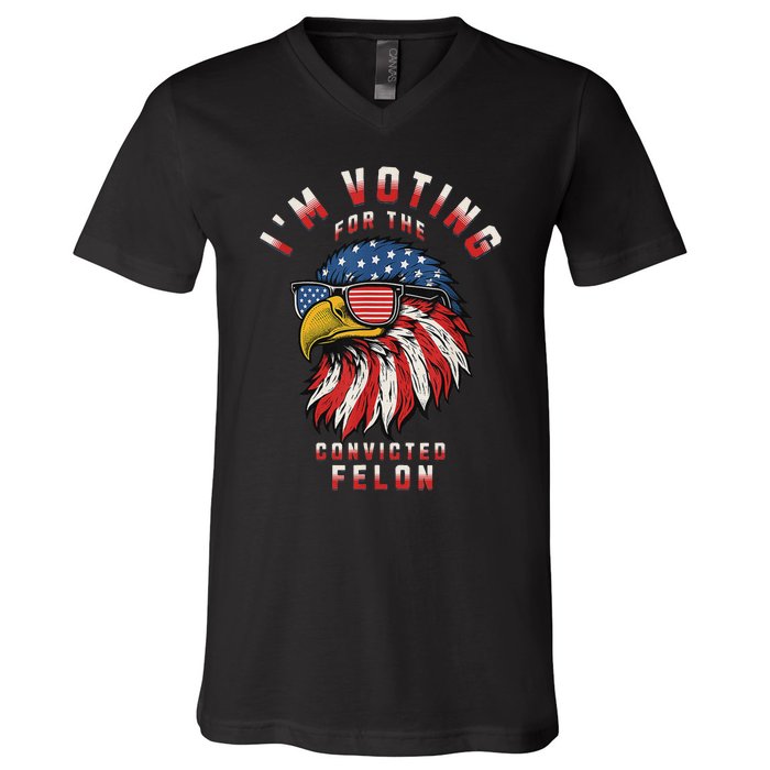 Voting Convicted Felon 2024 Election V-Neck T-Shirt