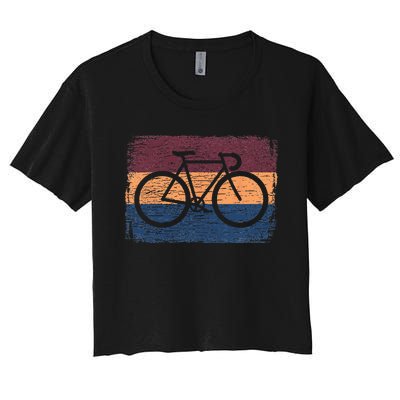 Vintage Cycling Funny Classic Bicycle Bicycling Lover Outfit Women's Crop Top Tee