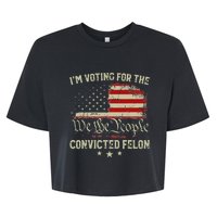 Voting Convicted Felon Trump 2024 Us Flag Bella+Canvas Jersey Crop Tee