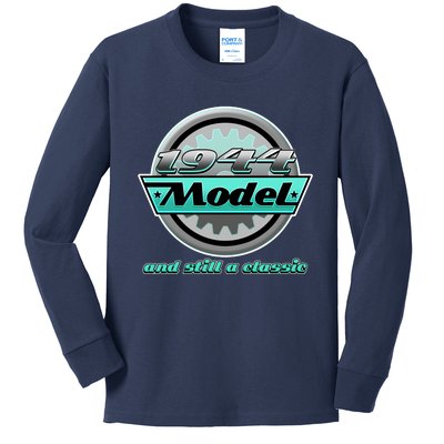 Vintage Car Gear 1944 Model And Still A Classic 80th Birthday Kids Long Sleeve Shirt