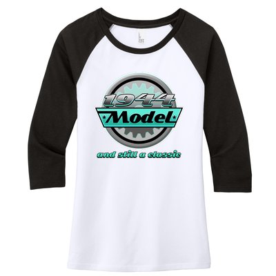 Vintage Car Gear 1944 Model And Still A Classic 80th Birthday Women's Tri-Blend 3/4-Sleeve Raglan Shirt