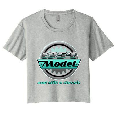 Vintage Car Gear 1954 Model And Still A Classic 70th Birthday Women's Crop Top Tee