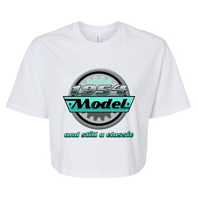 Vintage Car Gear 1954 Model And Still A Classic 70th Birthday Bella+Canvas Jersey Crop Tee