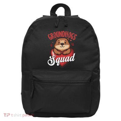 Valentines Cute Groundhog Squad For Happy Groundhog Day 2025 16 in Basic Backpack